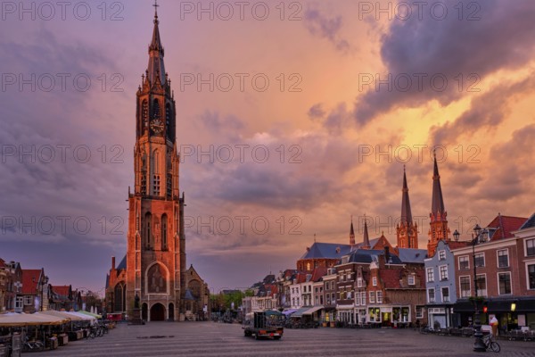 Delft, Netherlands, May 12, 2017: Nieuwe Kerk New Church protestant church on Delft Market Square