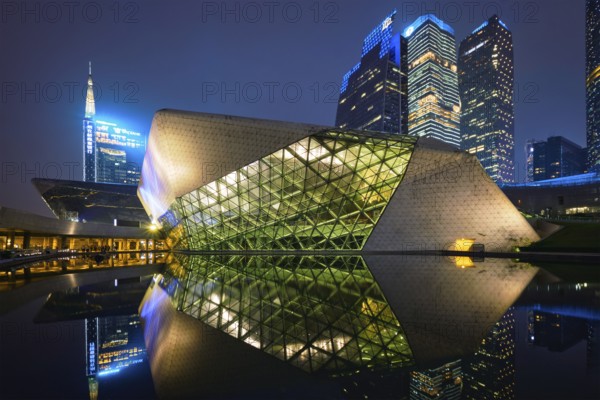 GUANGZHOU, CHINA, APRIL 27, 2018: Guangzhou Opera House designed by famous Iraqi architect