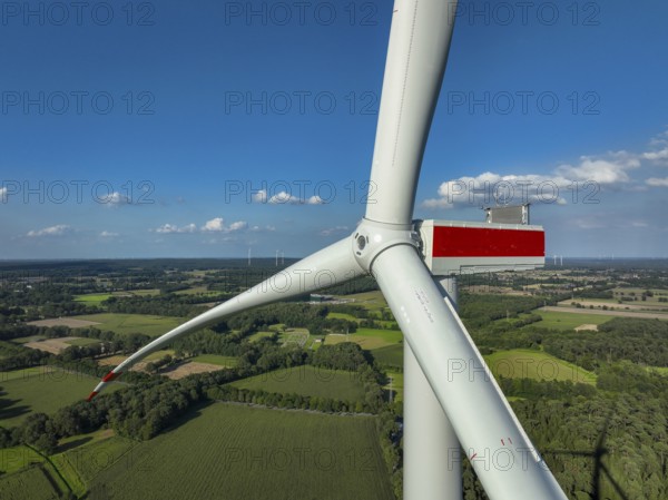 Dorsten, North Rhine-Westphalia, Germany, new construction of a wind turbine. Wind farm Große