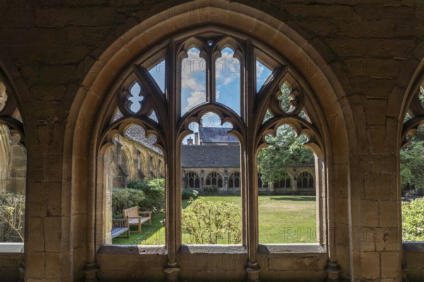The cloisters of New College, University of Oxford, Oxfordshire, England, Great Britain