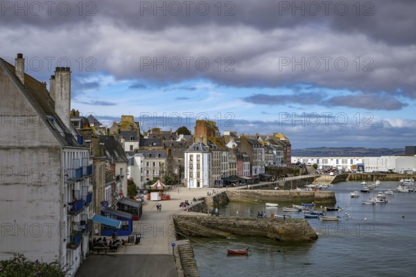 Douarnenez, Brittany, France - Port de Rosmeur harbour in the picturesque harbour town of