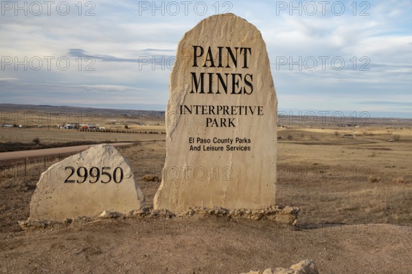 Calhan, Colorado - Paint Mines Interpretive Park. The park contains colorful bands of clay, caused