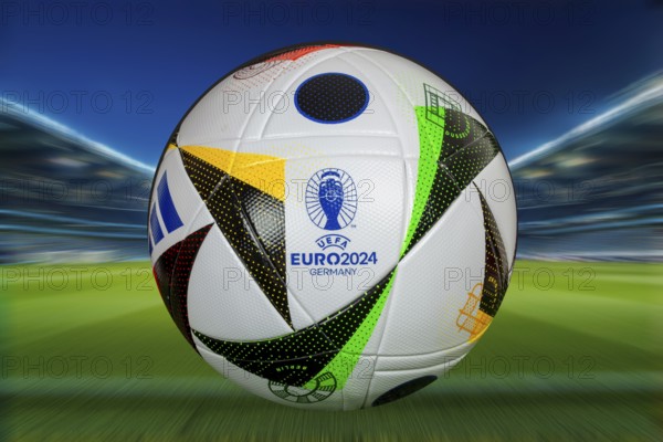 Symbolic image UEFA-EURO 2024: Close-up of the official match ball of the 2024 European Football