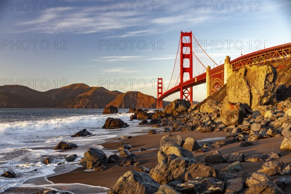 The Golden Gate Bridge and Marshall Beach in San Francisco, California, United States of America,