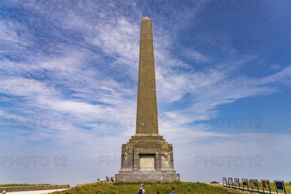 Obelisk of the Dover Patrol Monument at Cap Blanc-Nez on the Côte d'Opale or Opal Coast, France,