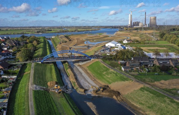 Dinslaken, Voerde, North Rhine-Westphalia, Germany, Inauguration of the new Emscher estuary into