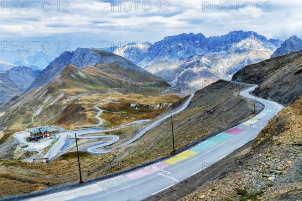 France, region Provence-Alpes-Côte d'Azur, Savoier Alps, Departement Savoie, road to pass Col du