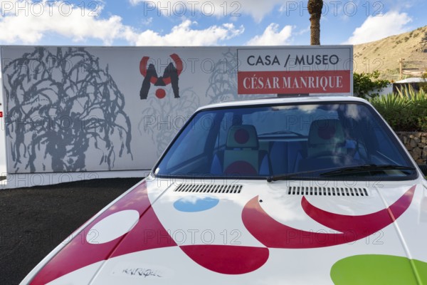 Seat Ibiza, colourful car painting, design, house museum and studio César Manrique, Haria,