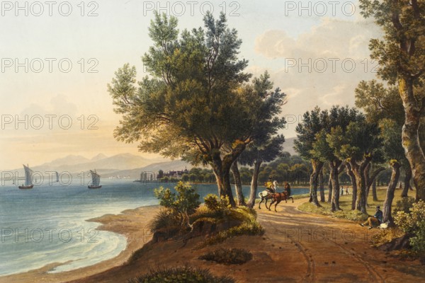 View between Arbon, Canton Thurgau, Switzerland and the municipality of Horn to Roschach at the