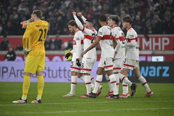 Goal celebration #s25#Deniz Undav VfB Stuttgart (26) Josha Vagnoman VfB Stuttgart (04) Ameen