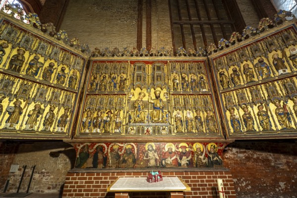 Altarpiece from St Georgen in the interior of St Nikolai Church in the Hanseatic city of Wismar,