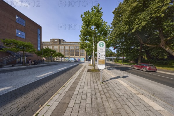 Central bus station ZOB with bus platform 2 and bus platform 3, general architecture, trees,