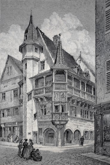 The Pfisterhaus in Colmar around 1880, The house was built in 1537 in the then Free Imperial City
