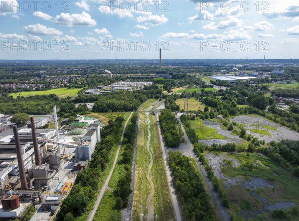 Bottrop, North Rhine-Westphalia, Germany, Renaturalised Boye, the tributary of the Emscher, was