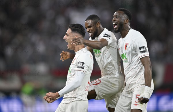 Goal celebration Dimitrios Giannoulis FC Augsburg FCA (13) Frank Onyeka FC Augsburg FCA (19)