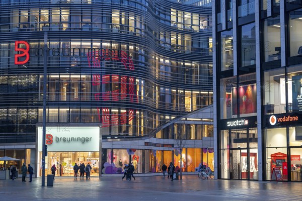 Shops at Schadowplatz, Kö-Bogen Shopping Centre, Breuning, Swatch, Vodafone, in Düsseldorf, North