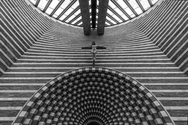 Chiesa di San Giovanni Battista, interior view, architect Mario Botta, Mogno, near Fusio,