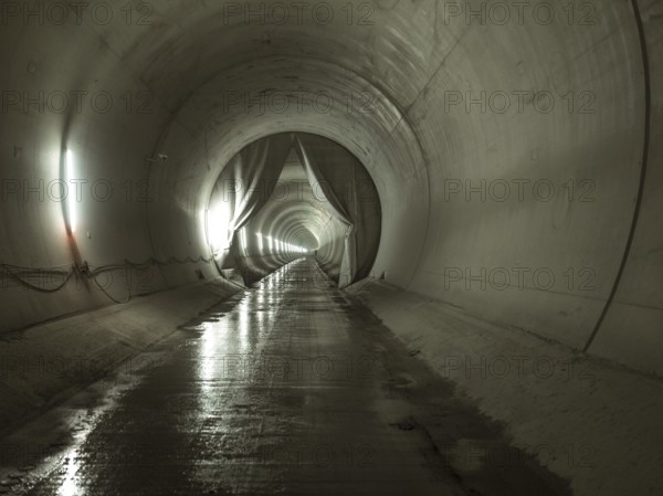 Completed tunnel section in construction lot H41, Brenner Base Tunnel, Zenzendorf, Tyrol, Austria,