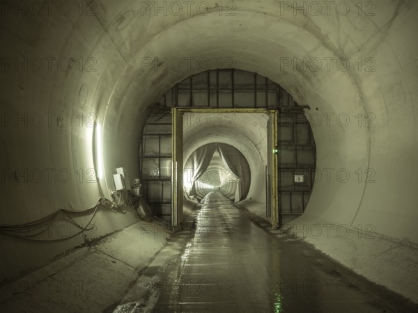 Completed tunnel section in construction lot H41, Brenner Base Tunnel, Zenzendorf, Tyrol, Austria,