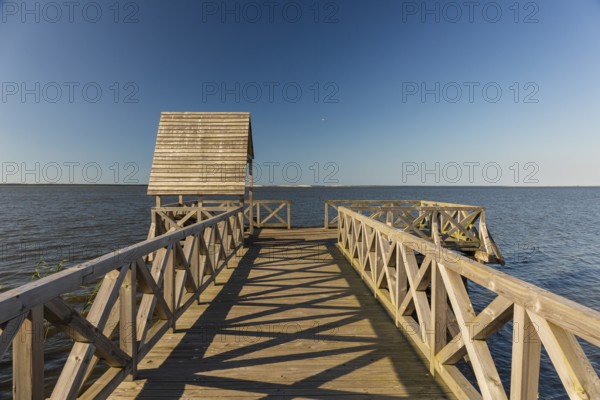 Slowinski National Park is a national park in Pomeranian Voivodeship, northern Poland. A pier at