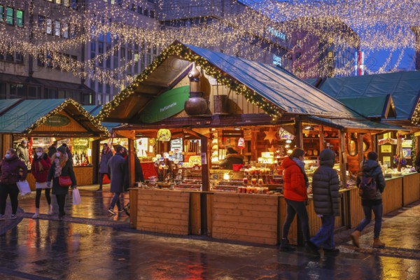 Essen, North Rhine-Westphalia, Germany - Christmas market in Essen in times of the corona pandemic