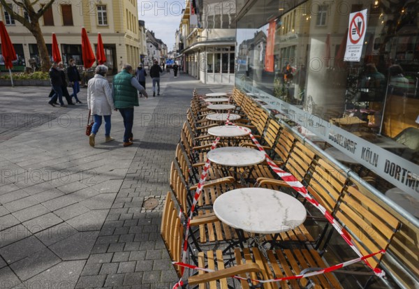 Krefeld, North Rhine-Westphalia, Germany - Krefeld city centre in times of the corona crisis during