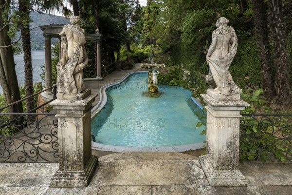 Roman fountain, Fontana Romana, Scherrer Park, Parco Scherrer, Morcote, Lake Lugano, Lago di