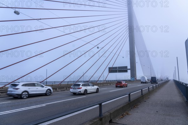 Friedrich-Ebert-Bridge over the Rhine near Bonn, also called North Bridge, motorway bridge of the