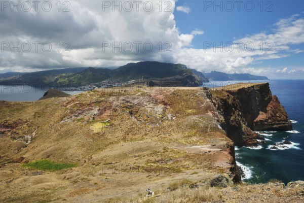 Madeira Island scenic rugged landscape view from Ponta do Sao Lourenco cape. Madeira, Portugal,