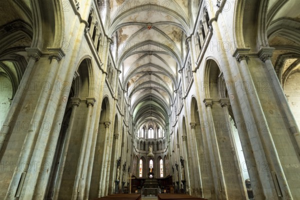 Saint-Antoine l'Abbaye labeled Les Plus Beaux Villages de France. Interior of the Abbey Church