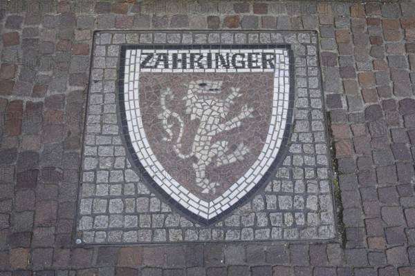 Floor mosaic with coat of arms of the Swabian princely family of the Zähringer, Swabian, noble