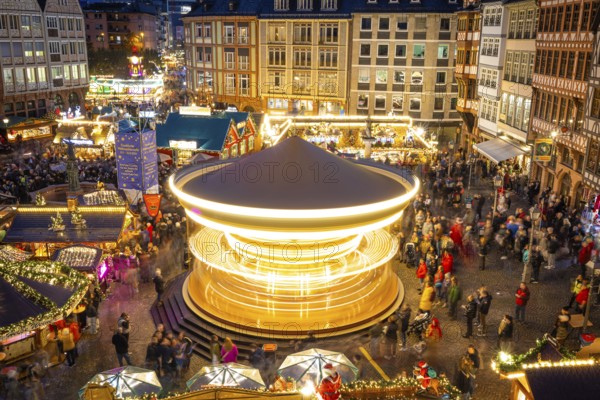 The carousel on the Römerberg turns. The Frankfurt Christmas Market was officially opened on 25