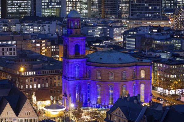 St Paul's Church in Frankfurt am Main will be illuminated in blue in the middle of the Christmas