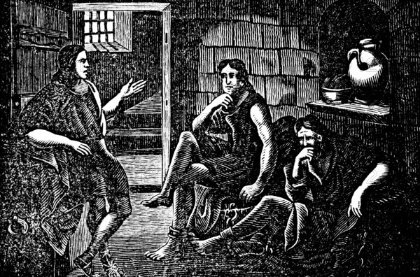 The innocent Joseph in prison at Pharaoh's court, dungeon in the cellar, woman of Pothibar accuses