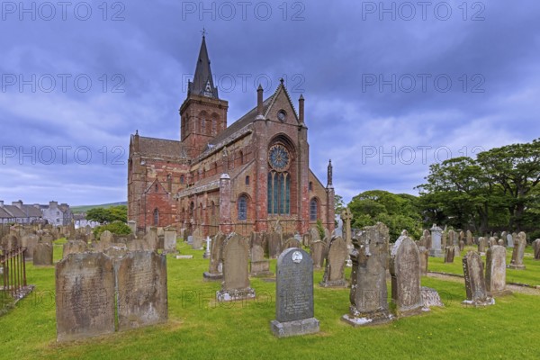 12th century St Magnus Cathedral, oldest cathedral in Scotland and most northerly cathedral in the