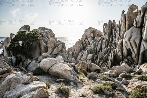 Bizarre and huge granite rocks by the sea, Valle della Luna, Capo Testa, near Santa Teresa di