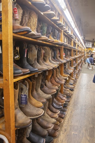 Steamboat Springs, Colorado, Cowboy boots on sale at F.M. Light & Sons, a heavily-advertised