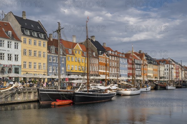 Nyhavn, in the Frederiksstaden district, harbour district with houses over 300 years old, moored