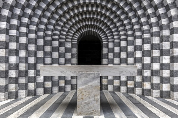 Chiesa di San Giovanni Battista, interior view, architect Mario Botta, Mogno, near Fusio,