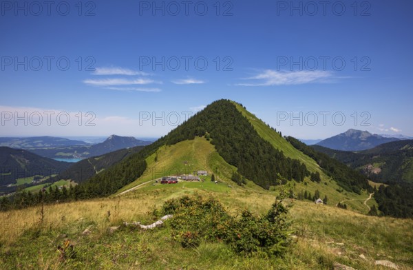 Oberwiesalm with Faistenauer Schafberg, Osterhorn group, Salzkammergut, Salzburg province, Austria,