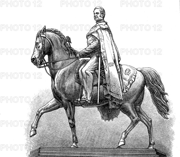 The monument to Frederick William III, by Gustav Bläser, in Cologne, Germany, in 1880, Historical,