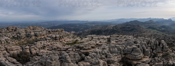 Bizarre limestone rock formations, El Torcal nature reserve, Torcal de Antequera, Malaga province,