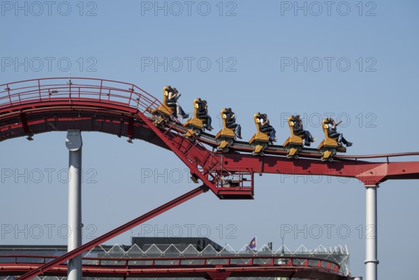 Ride, roller coaster, Tivoli amusement and recreation park, city centre, Copenhagen, Denmark,