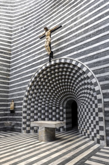 Chiesa di San Giovanni Battista, interior view, architect Mario Botta, Mogno, near Fusio,