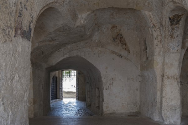Former cave church of Santo Spirito, with remains of frescoes, Matera, Basilicata, Southern Italy,