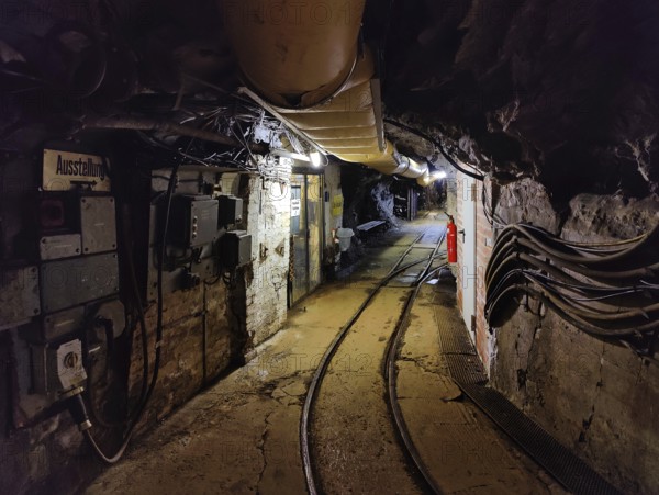 Underground, tunnels in the visitor mine, Rammelsberg ore mine, UNESCO World Heritage Site, Goslar,