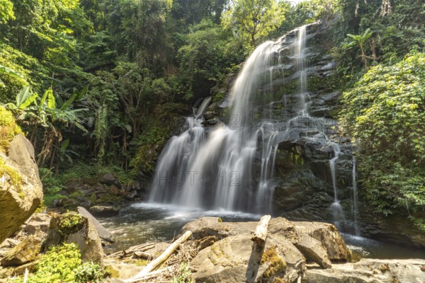 The Pha Dok Siew waterfall on the Pha Dok Sieo Nature Trail in Doi Inthanon National Park, Chiang
