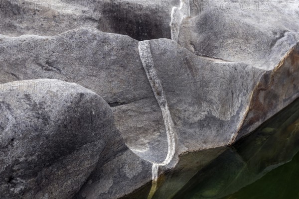 Rocks, rock structures, Verzasca River, near Lavertezzo, Verzasca Valley, Valle Verzasca, Canton