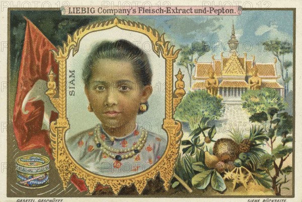 Series Children from foreign countries, Siam, Thailand, Liebig picture, digitally restored