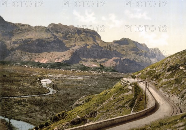 Sarca Valley, Lake Garda, Italy, Valley of Sarca, Lake Garda, Italy, Historical, digitally restored